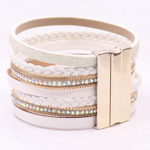 New BOHO Layered Leather Wrap Bracelet - Picture 5 of 6